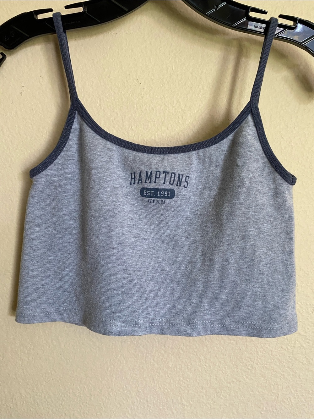 Brandy Melville Grey & Navy 'Hamptons' Cami